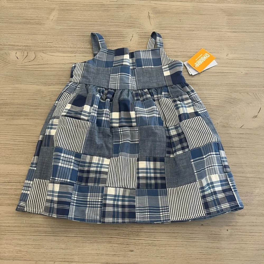 Blue madras print, sleeveless toddler girls dress from Gymboree - Picture 5 of 12